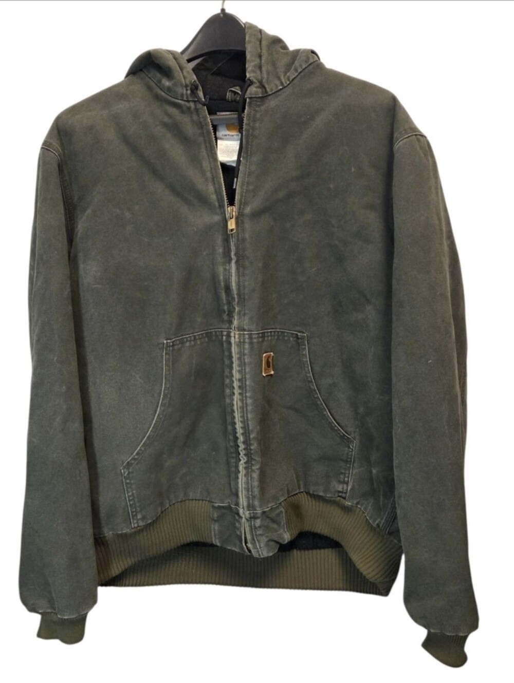 Vintage Y2K Carhartt J130 Distressed Jacket Moss Green Canvas Size Large